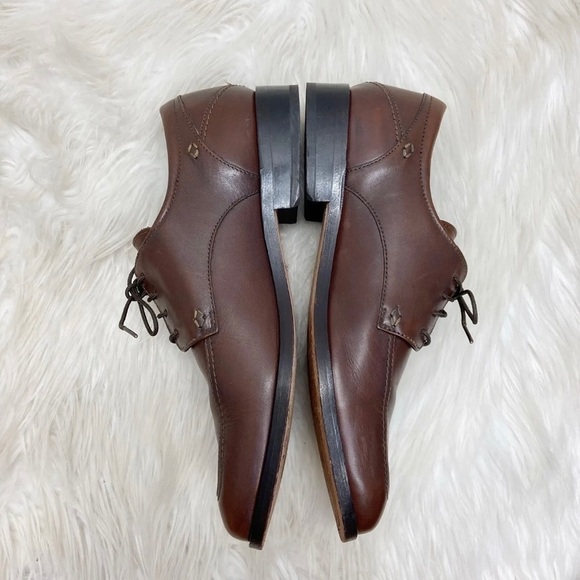 FLORSHEIM Men's Cognac Brown WASHINGTON Moc Toe Laced Leather Oxfords US 8.5 D - Picture 4 of 7